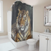リクライニングタイガー（1866年～1919年）油彩画 シャワーカーテン (インサイチュ)