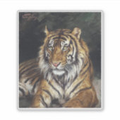 リクライニングタイガー（1866年～1919年）油彩画 シール (正面)