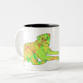 リクライニングブルマスティフ ツートーンマグカップ (正面左)