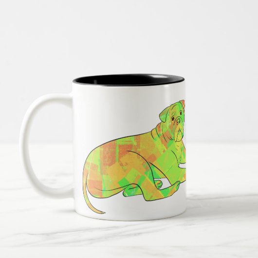 リクライニングブルマスティフ ツートーンマグカップ (左)