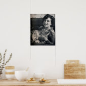 リクライニング入れ墨の女性 ポスター (キッチン)