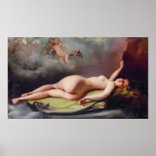 リクライニング美しい、by Luis Ricardo Falero ポスター