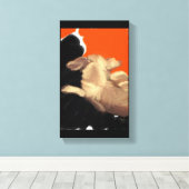 リクライニング高齢者考えチワワの夕食 キャンバスプリント (インサイチュ (ウッドフロア))