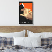 リクライニング高齢者考えチワワの夕食 キャンバスプリント (インサイチュ (寝室))