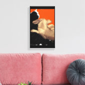 リクライニング高齢者考えチワワの夕食 キャンバスプリント (インサイチュ (リビング))