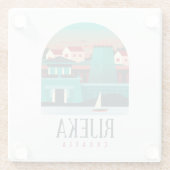 リクラシックジカクロアチアヴィンテージトラベル ガラスコースター (裏面)