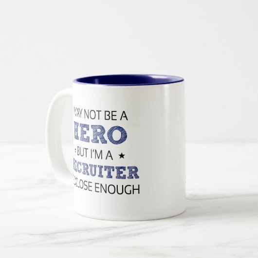 リクルーターのユーモアノベルティ ツートーンマグカップ (正面左)