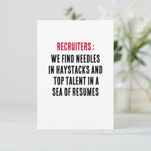 リクルーター：私たちは葉干しとトップに針を見つける サンキューカード (スタンド正面)