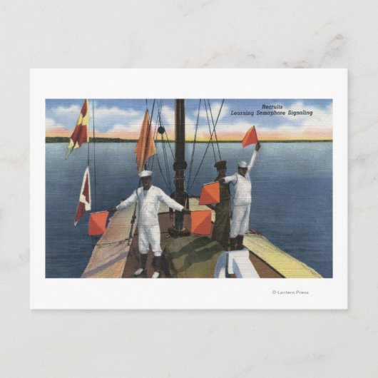 リクルー学ズのセマフォシグナリング – 米国海軍 ポストカード (正面)