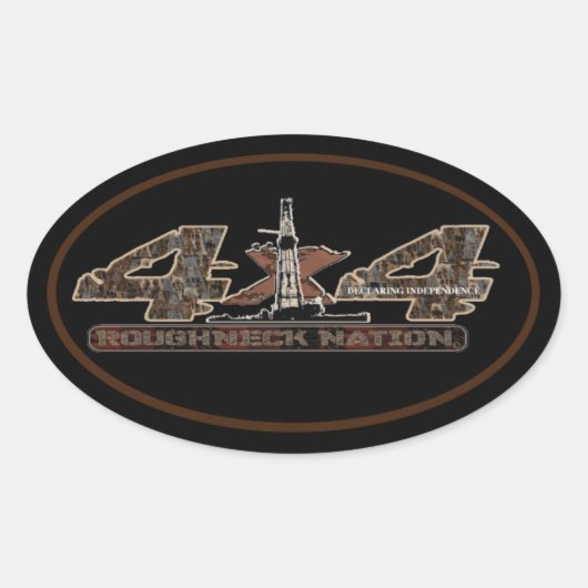 リグアップ迷彩柄油田 楕円形シール (正面)