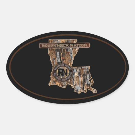 リグアップ迷彩柄油田 楕円形シール (正面)