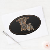 リグアップ迷彩柄油田 楕円形シール (封筒)