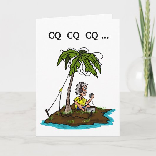 リググリーティングカード付き島の古いハム カード (正面)