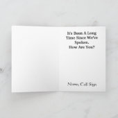 リググリーティングカード付き島の古いハム カード (内部)