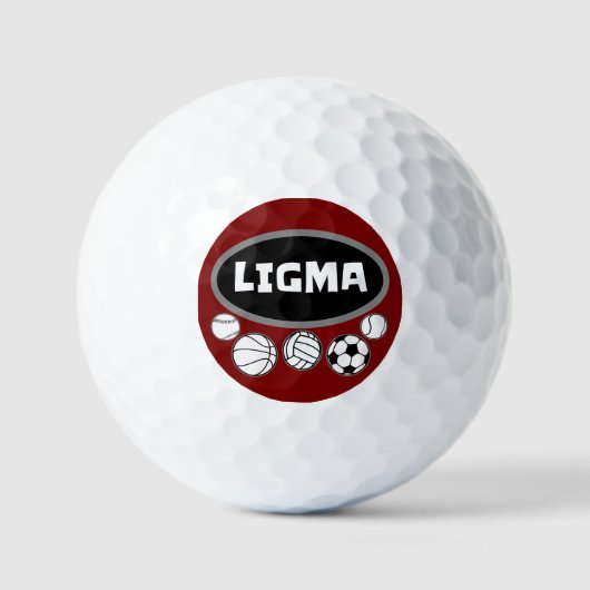 リグマボールおもしろいミームと皮肉なゲームのユーモア ゴルフボール (正面)