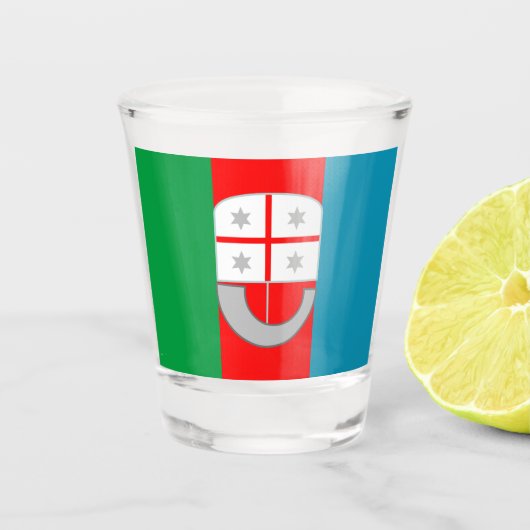 リグーリア国旗（イタリア） ショットグラス (正面)