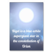 リゲル テーブルナンバー (裏面)