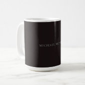 リコリスブラックミニマリストプレーンモダンオーナー名 コーヒーマグカップ (正面左)