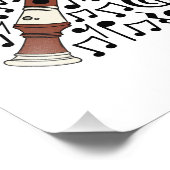 リコーダー音符ウッドウインドウミュージック先生 フォトプリント            (角)