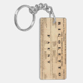 リゴレット・オペラ・プレミエールのビンテージ・ポスター（1851年） キーホルダー (正面左)