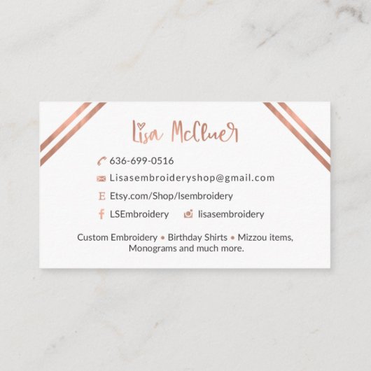 リサの刺繍 名刺 (裏面)