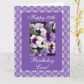 リサの第30誕生日のパンジー(変更の名前か年齢) カード (黄色い花)