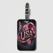 リサの花の銘板 ラゲッジタグ (正面縦)