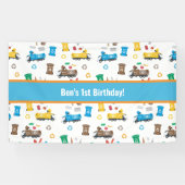 リサイカラフルクリングごみトラック&ビン誕生日 横断幕 (横)