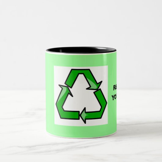 リサイクルあなた自身のマグ ツートーンマグカップ (中央)