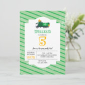 リサイクルごみ台車模様誕生日 招待状 (スタンド正面)