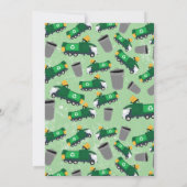 リサイクルごみ台車模様誕生日 招待状 (裏面)