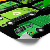 リサイクルごみ捨てトラック子供の誕生日ギフトEa ポスター (角)