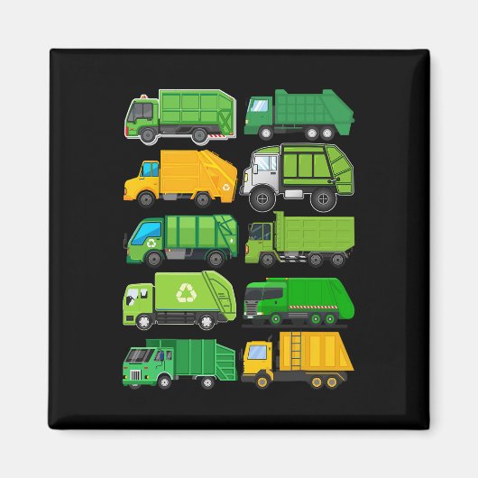 リサイクルごみ捨てトラック子供の誕生日ギフトEa マグネット (正面)