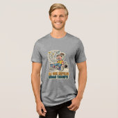 リサイクルされた人間の思考 AI風刺技術コード トライブレンドＴシャツ (正面全面)