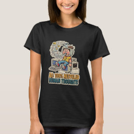 リサイクルされた人間の思考 AI風刺技術コード Tシャツ