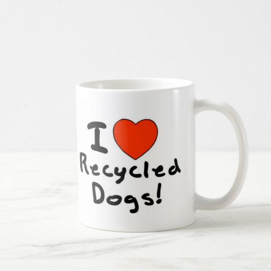 リサイクルされた犬のコーヒー・マグ コーヒーマグカップ (右)