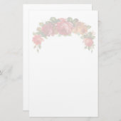 リサイクルされた紙のヴィンテージの花の文房具 便箋 (正面/裏面)