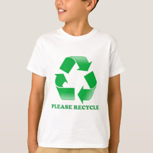 リサイクルして下さい。 認識度のリサイクル。 緑は行きます Tシャツ