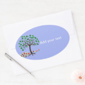 リサイクルと花 楕円形シール (封筒)