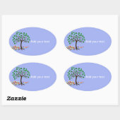 リサイクルと花 楕円形シール (シート)