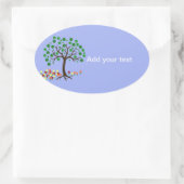 リサイクルと花 楕円形シール (バッグ)