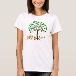 リサイクルと花 Tシャツ