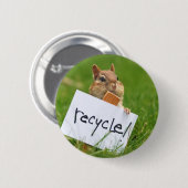 リサイクルのためのシマリス 缶バッジ (正面&裏面)