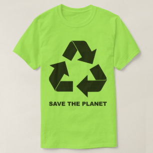 リサイクルの保存ロゴのTシャツをリサイクルする惑星 Tシャツ