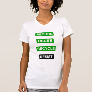 リサイクルの再利用を抵抗しますTシャツに減らして下さい Tシャツ