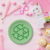 リサイクルの印の紙皿 ペーパープレート (パーティー)