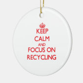 リサイクルの平静そして焦点を保って下さい セラミックオーナメント (左)