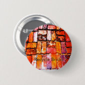 リサイクルの煉瓦Pin 缶バッジ (正面&裏面)