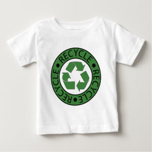 リサイクルの緑のロゴBKの手紙 ベビーTシャツ