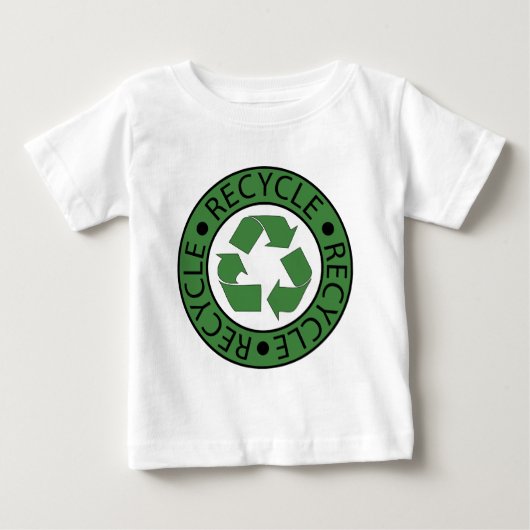リサイクルの緑のロゴBKの手紙 ベビーTシャツ (正面)